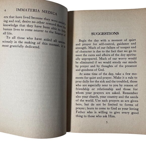 Immateria Medica Hardcover 1st Edition 1934 Rev Thomas C Marshall Chaplin Prayer - Picture 6 of 14